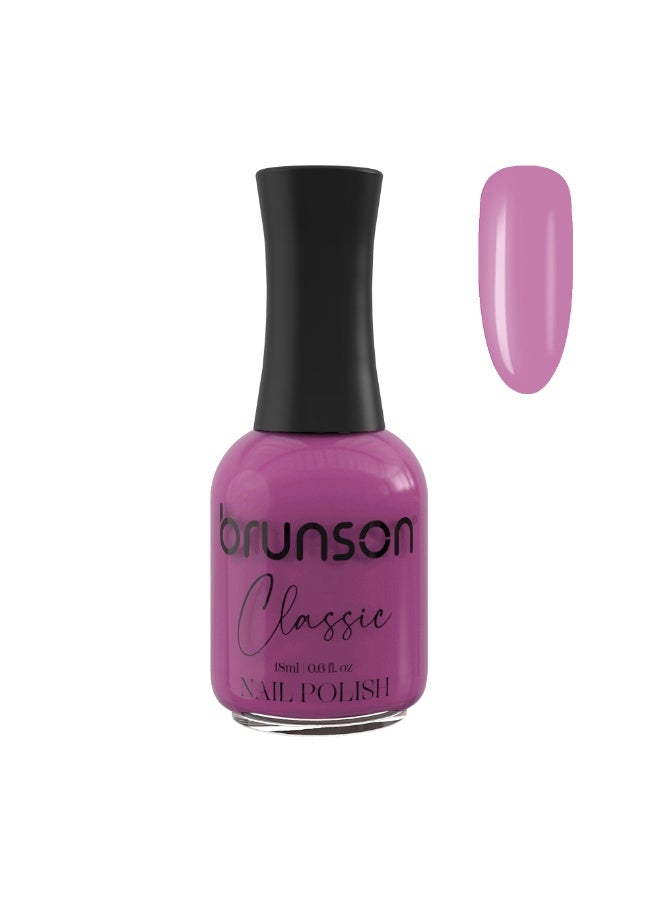 Brunson Classic Nail Polish 18ml Fast Dry Nail Lacquer Nail Harderner Normal Polish Glossy Gel Effect Quick Air Dry Long-Lasting Natural Nail Enamel Salon Quality Manicure Pedicure Regular Polish - Image 1